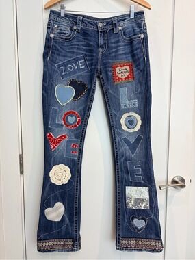 One-of-a-Kind Upcycled Miss Me Patchwork Bootcut Jeans Size 29